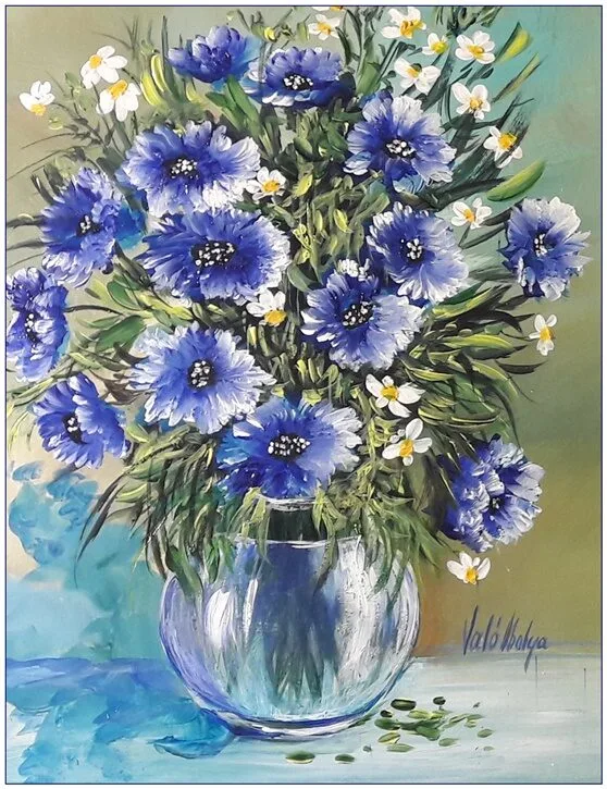 Violet Valo - Blue Small Flowers, 35x30cm