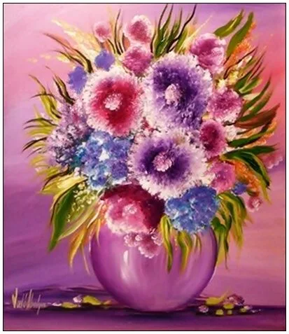 Violet Valo - Purple Fantasy Flowers, 35x30 cm