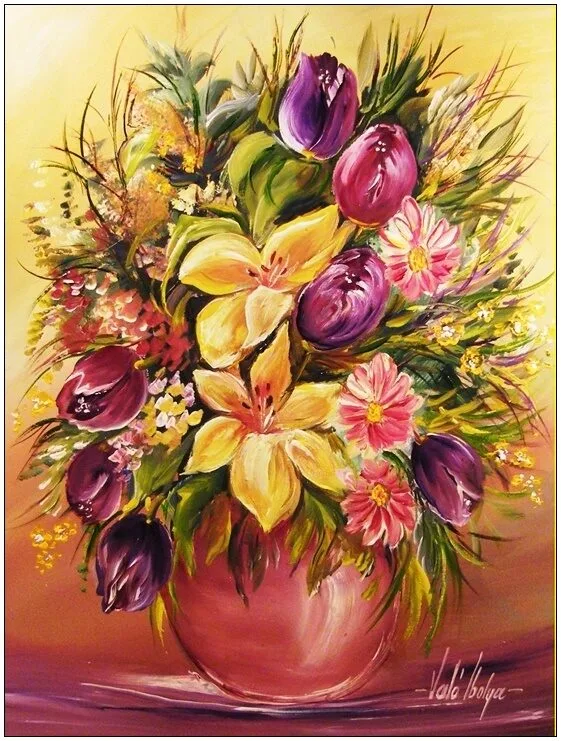 Violet Valo - Tulips, Lilies, 40x30 cm