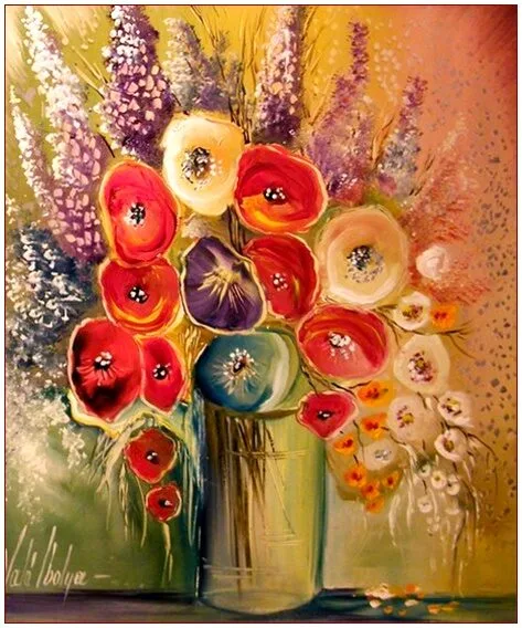Violet Valo - Brilliant Abstract Flower, 35x30 cm
