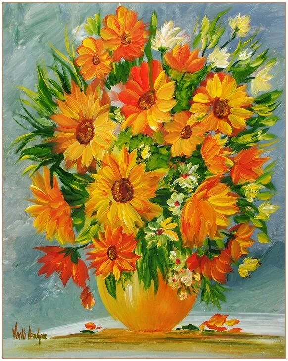 Violet Valo - Yellow Flowers, 40x30 cm