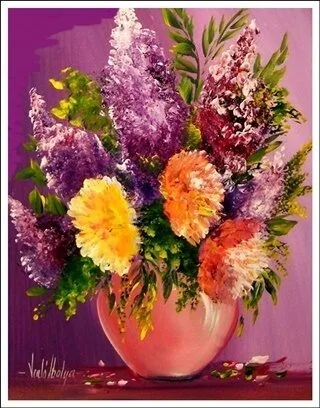 Violet Valo - Colorful Small Flowers, 35x30 cm