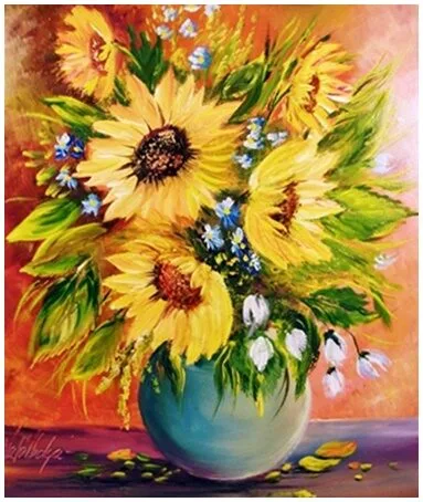 Violet Valo - SunFlowers Still Life, 35x30 cm