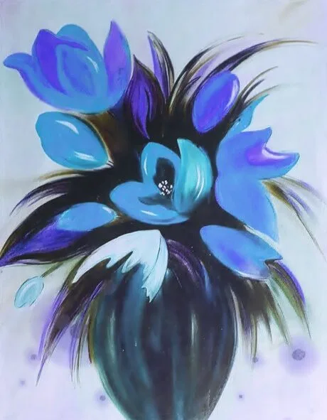 Kék tulipánok - 80x70 cm